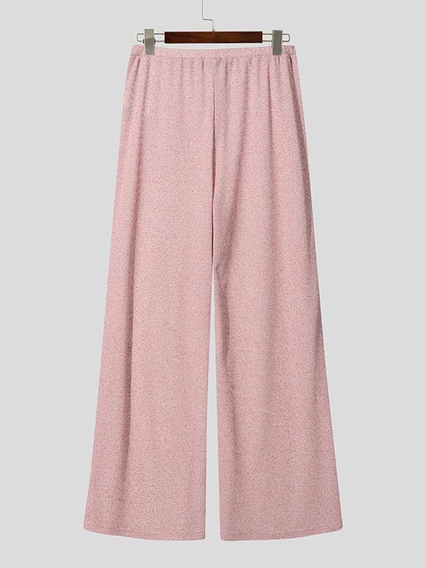 Men's Cozy Comfort Solid Textured Straight Wide Leg Pajama Pant SKUL70255