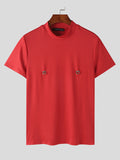 Mens Solid Half-Collar Short Sleeve T-Shirt SKUK61616