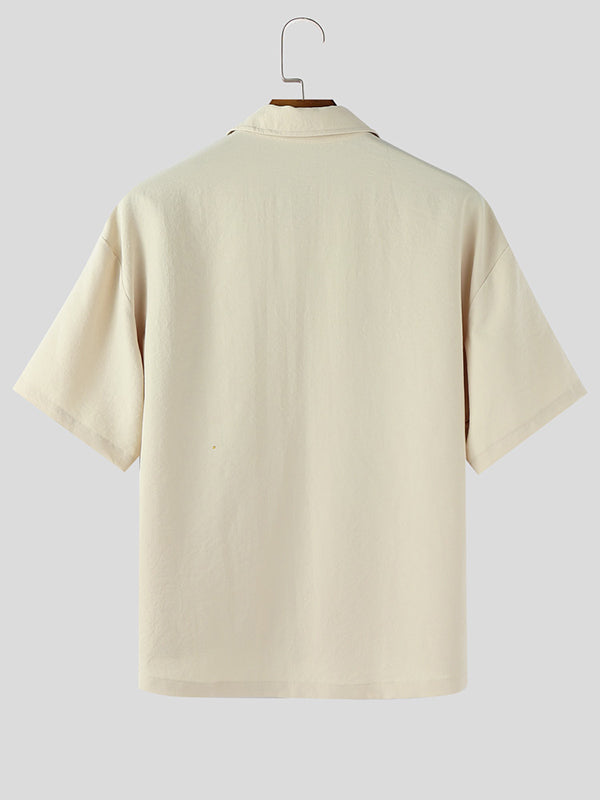 Mens Fun Embroidered Short Sleeve Shirt SKUL12830