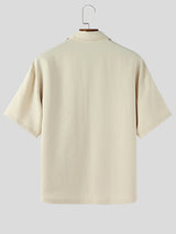 Mens Fun Embroidered Short Sleeve Shirt SKUL12830