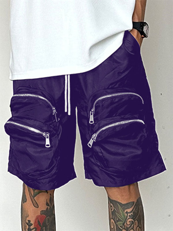 Mens Solid Color Multi-Zip Utility Short SKUL02185