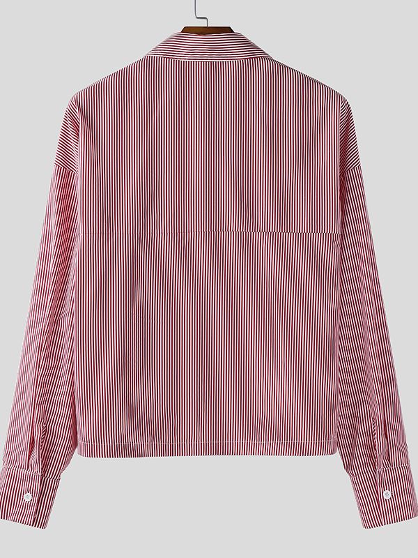Men's Striped Casual Long Sleeve Shirt SKUL37285