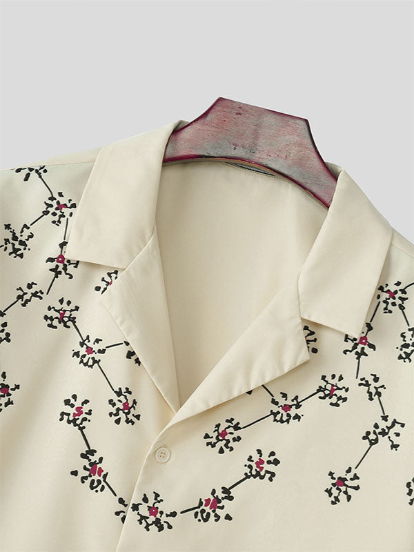 Mens Floral Print Short Sleeve Shirt SKUL09520