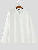 Men's Minimalist Textured Long Sleeve T-Shirt SKUL30772