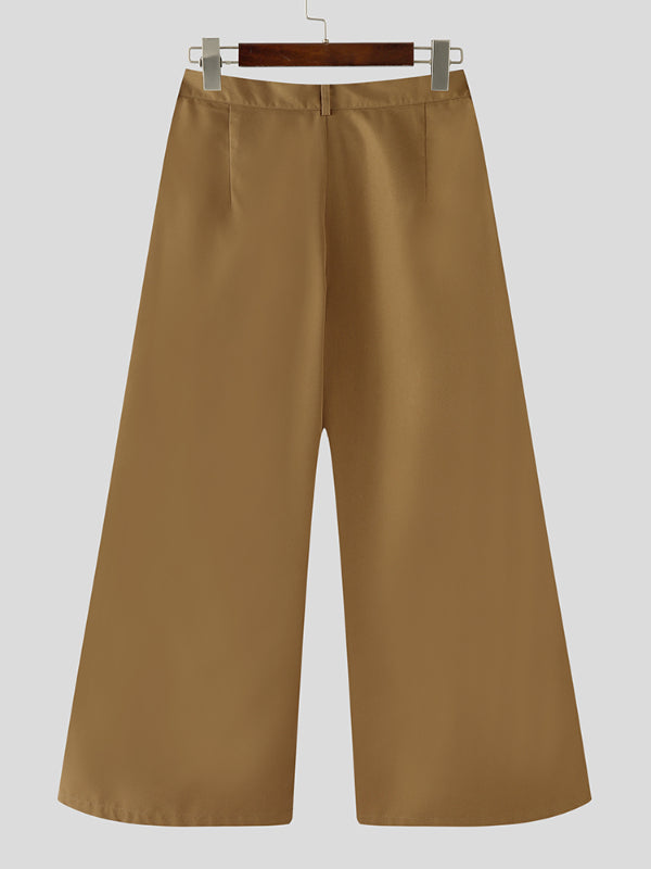 Men's Solid Color Pleated Casual Pant SKUL27438