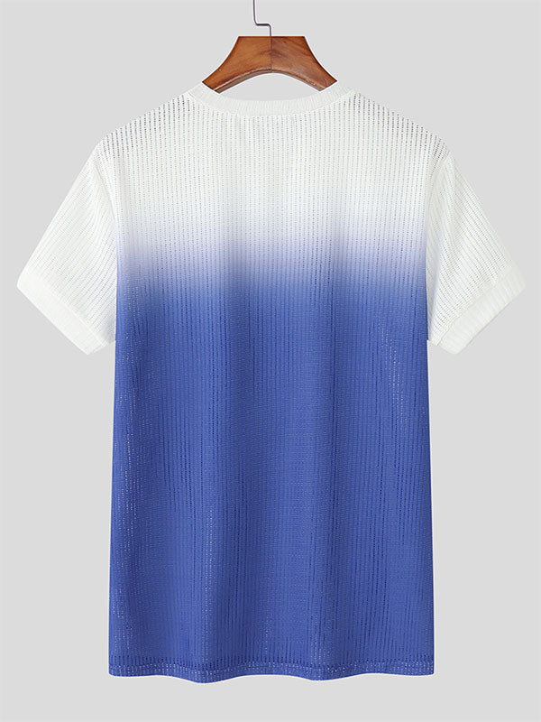 Men's Gradient Color Short Sleeve T-Shirt SKUL19789