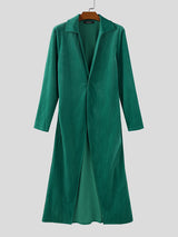 Mens Solid Color Textured Lapel Long Sleeve Cardigan SKUL24861