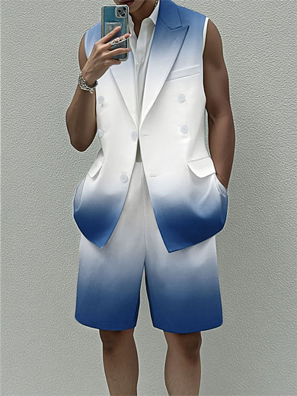 Men's Gradient Color Casual Two Pieces Outfit SKUL22728