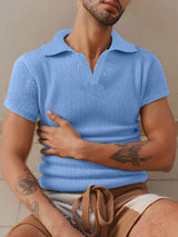 Mens Solid Color Mesh Short Sleeve Shirt SKUK94736