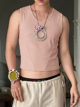 Men's Casual Textured Cropped Tank SKUL45404