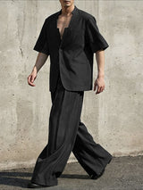 Men's Solid Color Casual Two Pieces Outfit SKUL53961