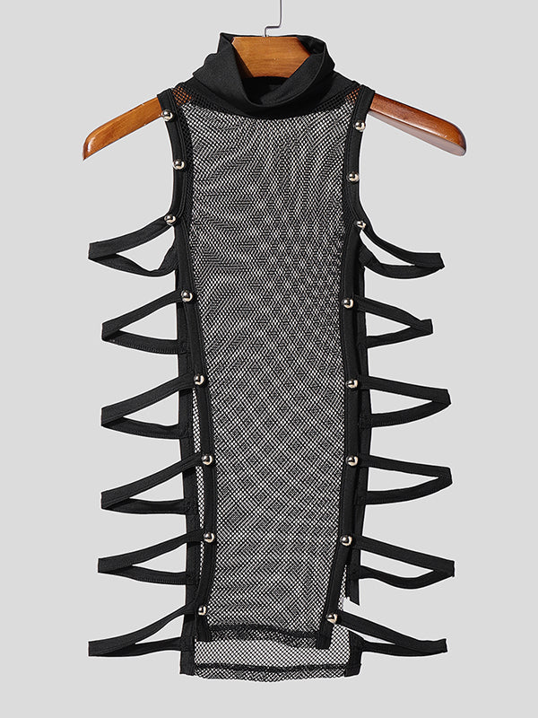 Mens Side Cut Sheer Mesh Tank SKUL05813