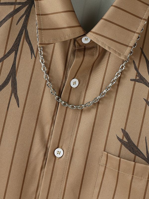 Men's Branch Embroidered Striped Short Sleeve T-Shirt SKUL31893