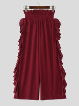 Men's Ruffled Patchwork High Waist Casual Pant SKUL29562