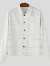 Men's Retro Striped Long Sleeve Jacket SKUL35276