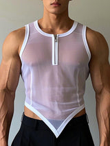 Mens Sheer Mesh Zip-Up Tank SKUL00962