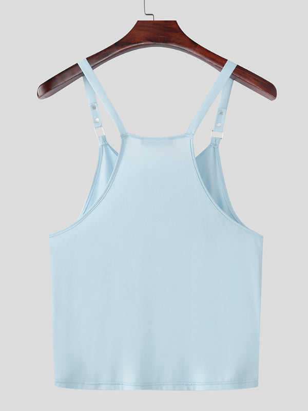 Mens Slightly Sheer Mesh Chain Loose Tank SKUL23551