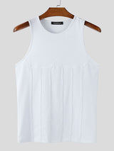 Men's Solid Color Knit Slim Fit Casual Tank SKUL15153