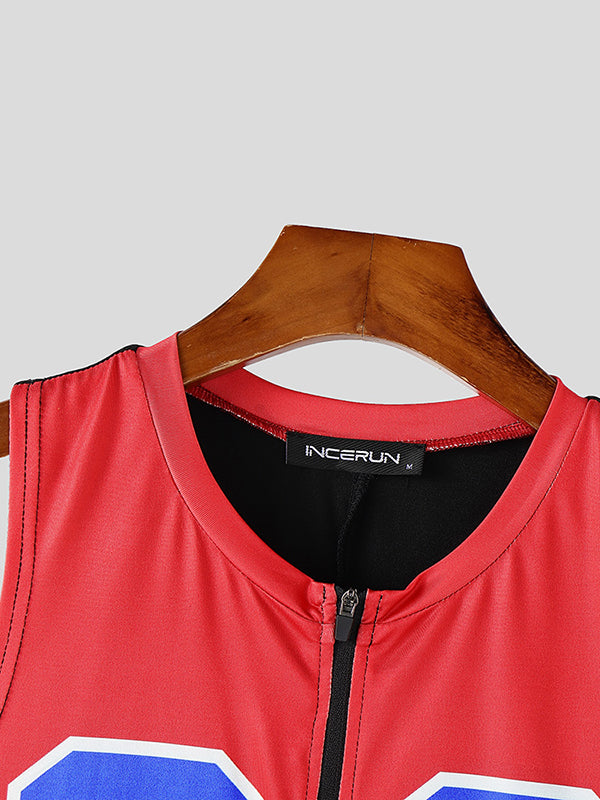 Mens Digital Print Colorblock Bodysuit SKUK99779