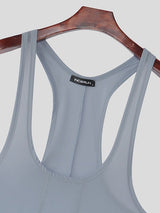 Men's Solid Color Slim Fit Sleeveless Bodysuit SKUL42532