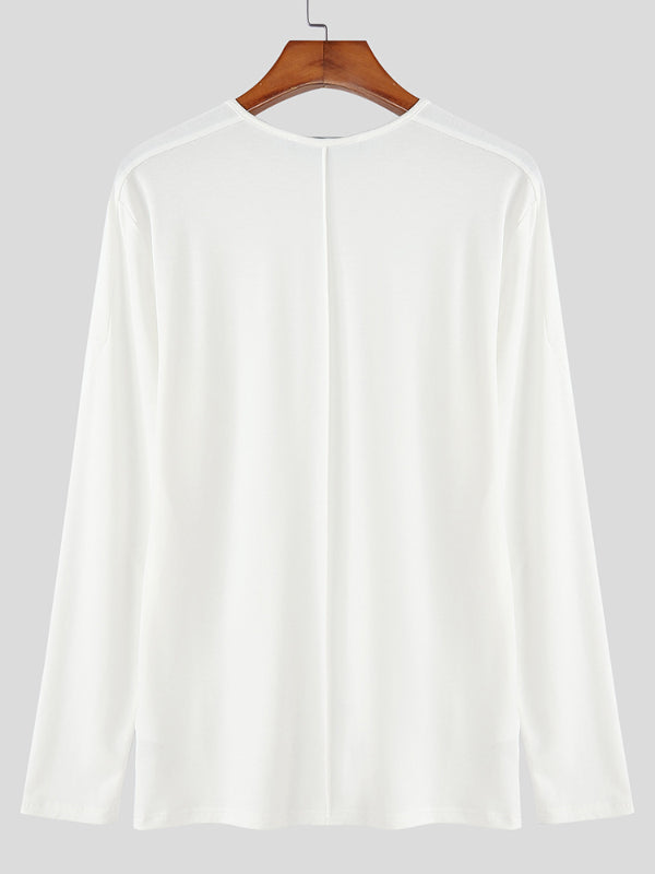 Men's Solid Knit Base Layer Long Sleeve T-Shirt SKUL23683