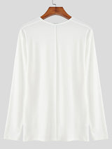 Men's Solid Knit Base Layer Long Sleeve T-Shirt SKUL23683