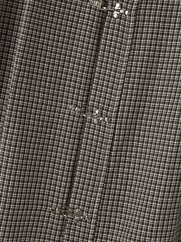 Men's Avant-Garde Modern Neo-Chinese Italian Vintage Houndstooth Plaid Shirt SKUL71318