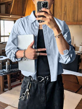 Men's Striped Casual Long Sleeve Shirt SKUL31938