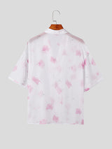 Mens Floral Print See Through Casual Shirt SKUK61389