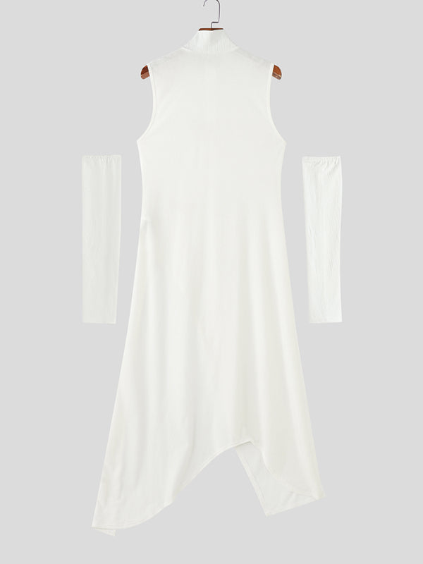 Men's Solid Color Split Hem Casual T-Shirt SKUL25094