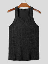 Mens Plush Solid Casual Sleeveless Vest SKUK42925