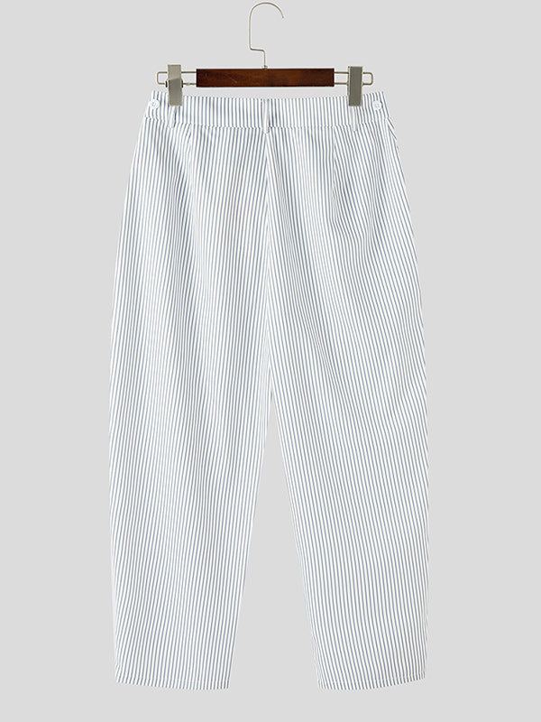 Mens Striped Wide-Leg Casual Pant SKUL07796