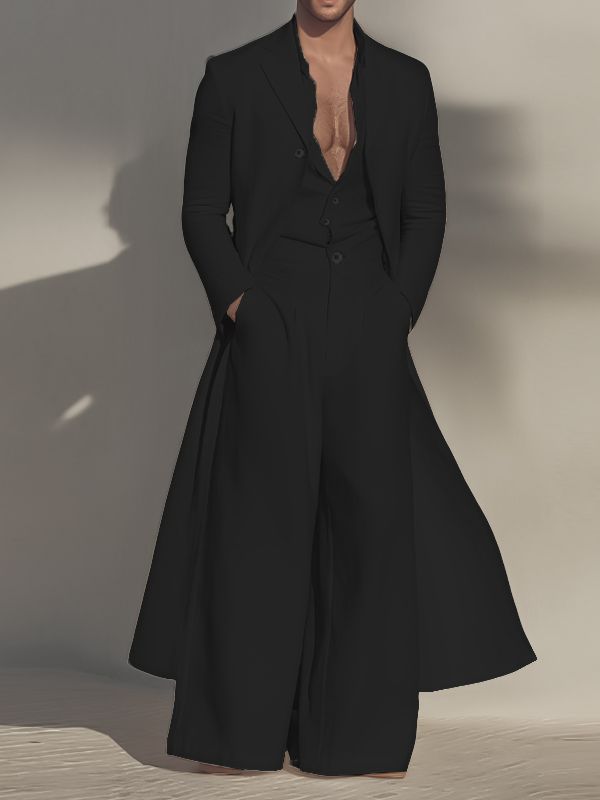 Men's Solid Casual Loose Two Pieces Outfit SKUL27441