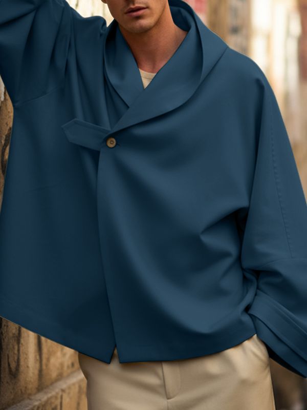 Men's Solid Color Loose Long Sleeve Sweatshirt SKUL46524