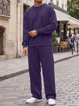 Men's Solid Color Casual Two Pieces Outfit SKUL28508