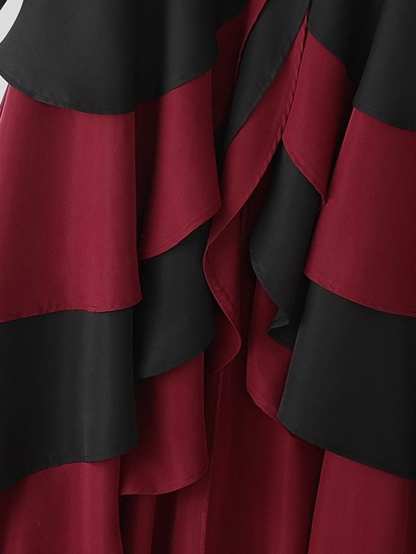 Men's Irregular Pleated Layered Hem Long Sleeve Blazer SKUL35326