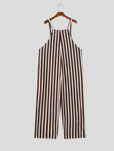 Men's Striped Contrast Color Casual Jumpsuit SKUL59515