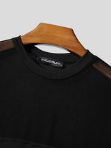Mens Sheer Mesh Panel Short Sleeve T-Shirt SKUL09386