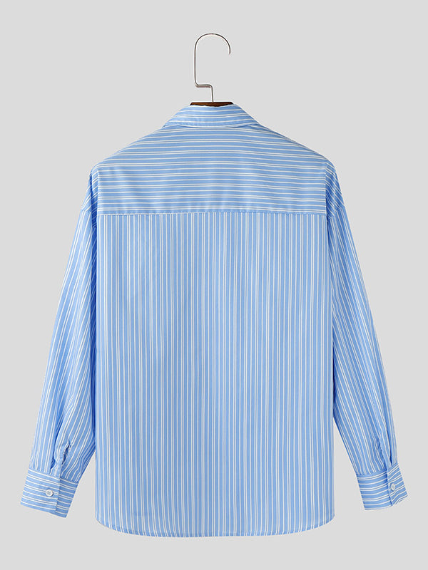 Mens 3D Floral Striped Long Sleeve Shirt SKUL07816