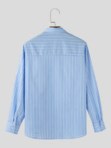 Mens 3D Floral Striped Long Sleeve Shirt SKUL07816