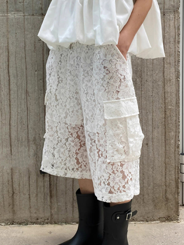 Mens Lace Print Sheer Short SKUL07543