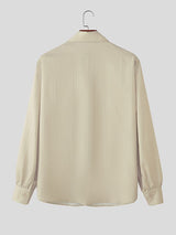 Men's Tie Print Long Sleeve Shirt SKUL32765