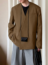 Men's Minimalist Vintage Casual Long Sleeve Blazer SKUL28560