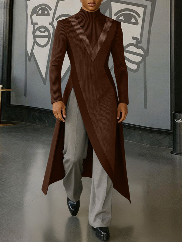 Men's Color Block Printed Long Hem T-Shirt SKUL43712