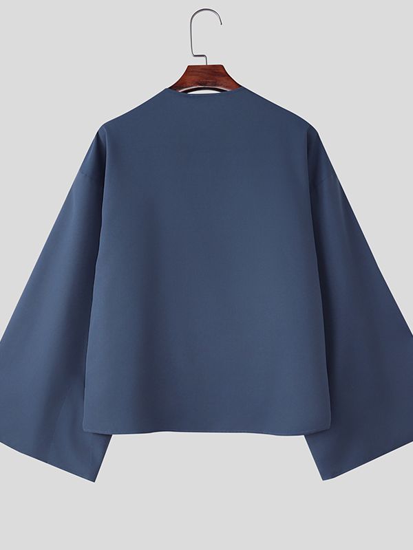 Men's Solid Color Casual Long Sleeve Shirt SKUL47874