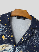 Mens Starry Sky Print Long-Sleeve Shirt SKUL02320