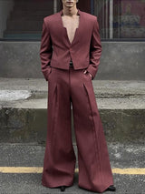 Men's Deconstructed Striped Casual Two Pieces Outfit SKUL30481