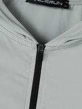 Men's Muscle Bodybuilding Gym Workout Deep Zipper Neck Form-Fitting Hoodie SKUL84617