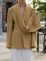 Men's Deconstructed Shawl Patchwork Casual Blazer SKUL43822