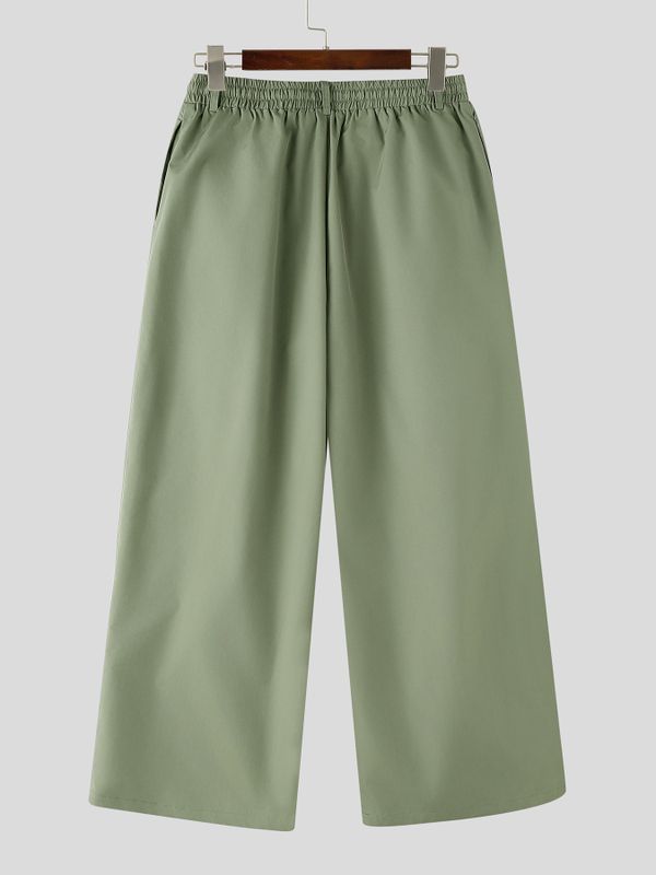 Men's Japanese Harajuku Pleated Drawstring Extreme Oversized Wide-Leg Baggy Pant SKUL69559